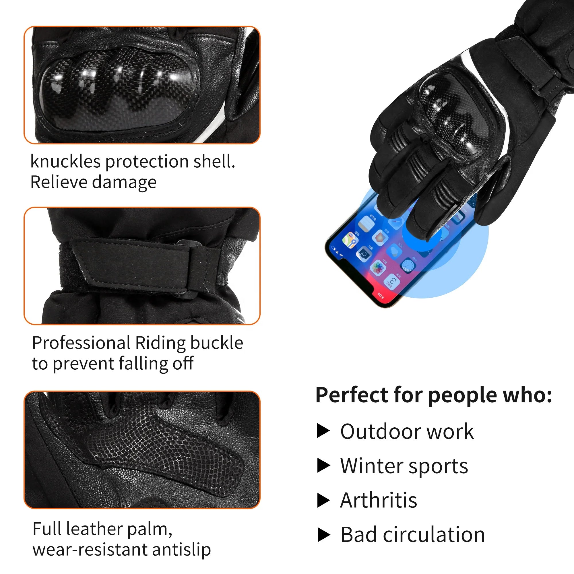 Savior Rechargeable Heated Motorcycle Gloves – Waterproof Winter Riding Protection