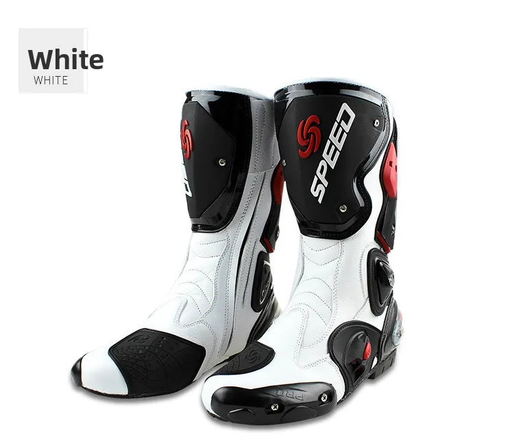 PRO-BIKER B1001 Speed Racing &amp; Off-Road Motorcycle Boots – Microfiber Upper, Anti-Slip &amp; Shock-Absorbing, Impact-Resistant, Sizes 40–45