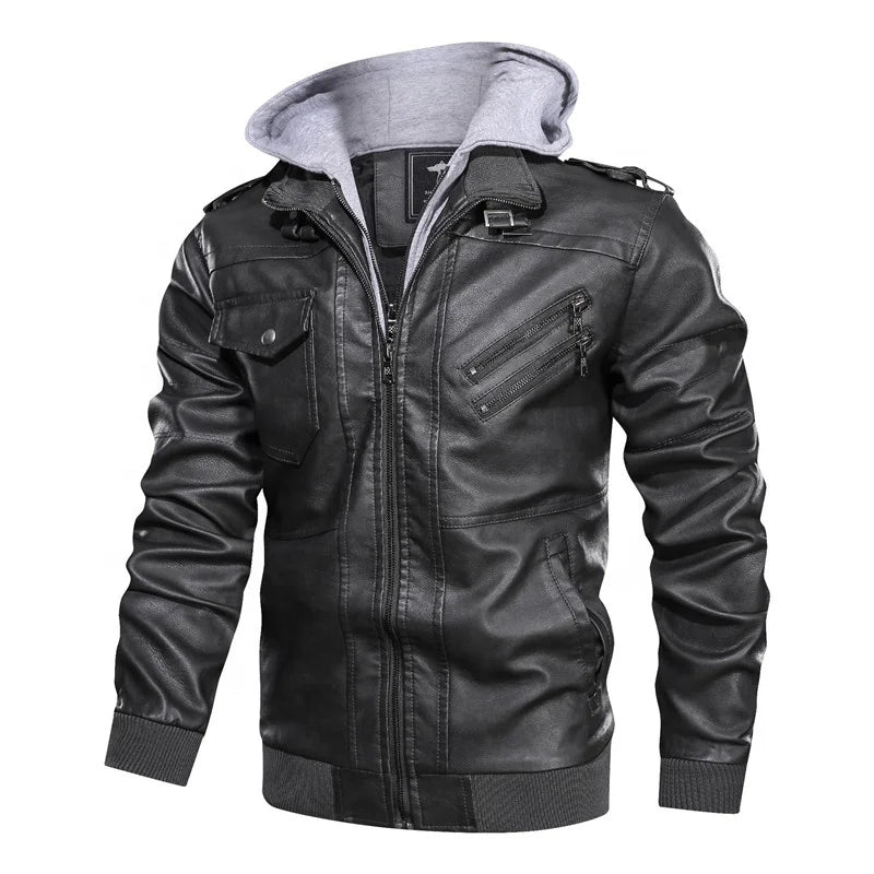 MJMOTO MJ-J2907 Leather Motorcycle Racing Jacket
