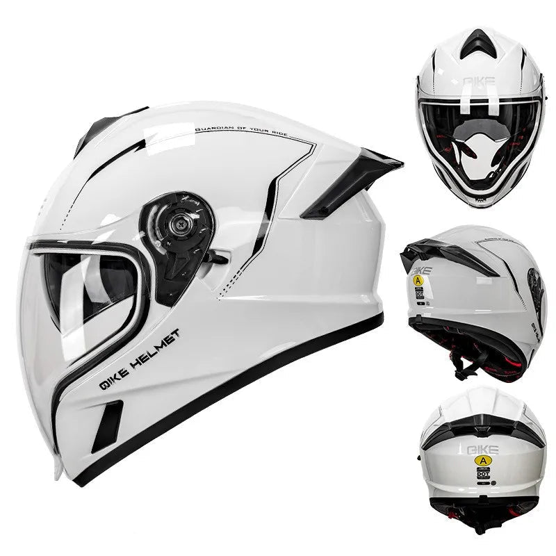 QIKE FP02 Dual Visor Full Face Motorcycle Helmet – ECE Approved Protection