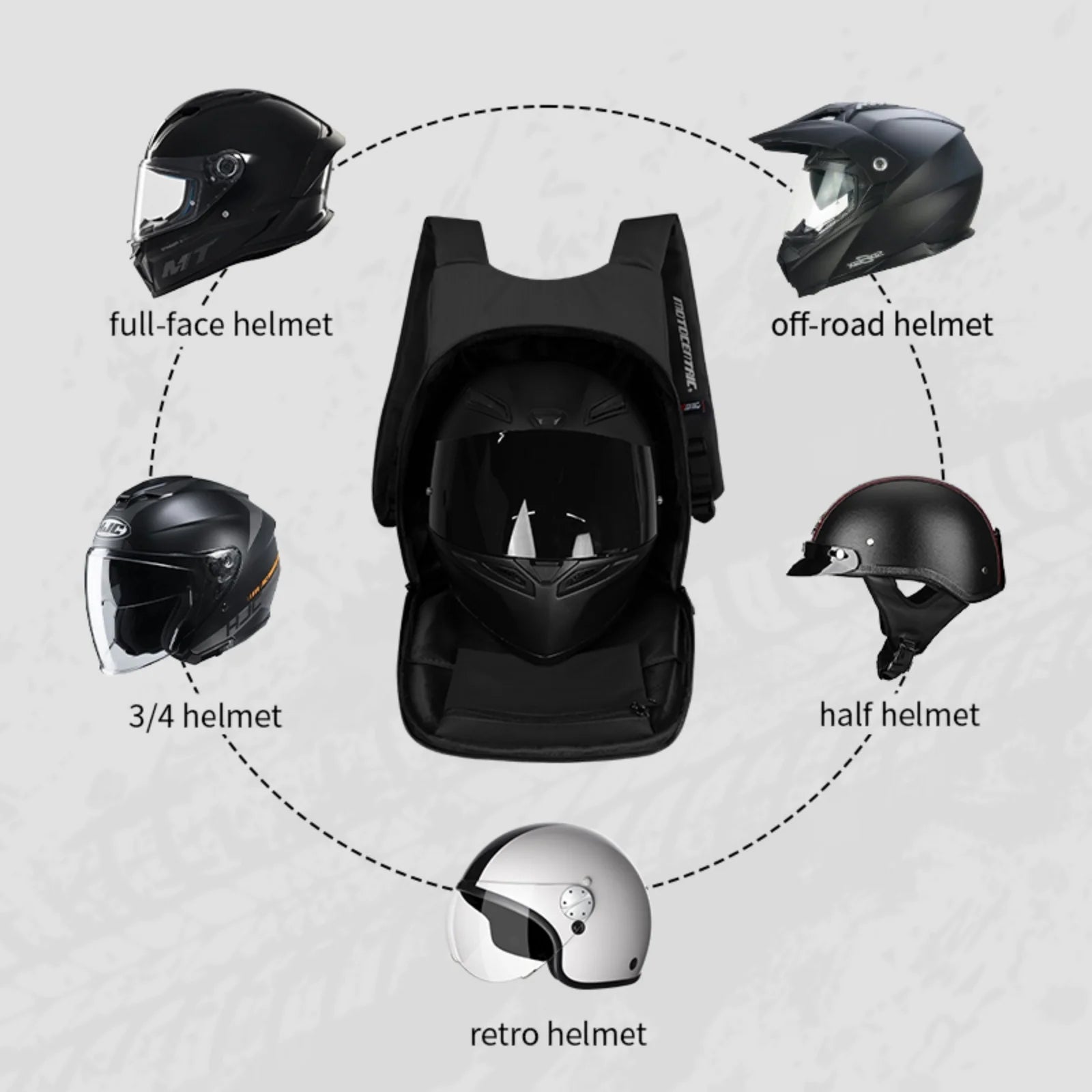 MOTOCENTRIC MC-0161 Motorcycle Helmet Backpack