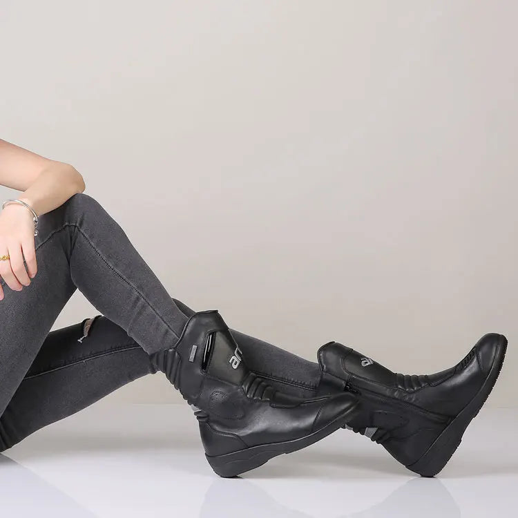 ARCX L60608 Women's Genuine Leather Waterproof Motorcycle Boots