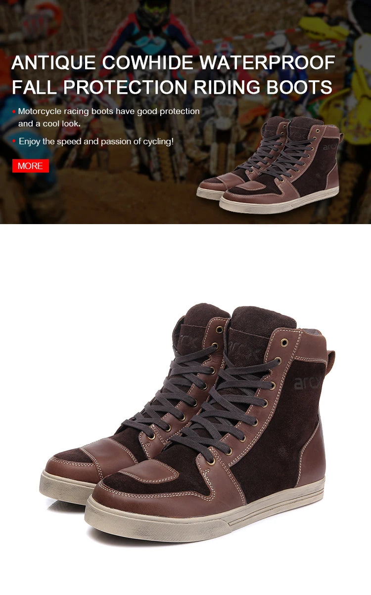 ARCX Leather Motorcycle Boots – Waterproof Urban Motorcycle Sneaker Boots