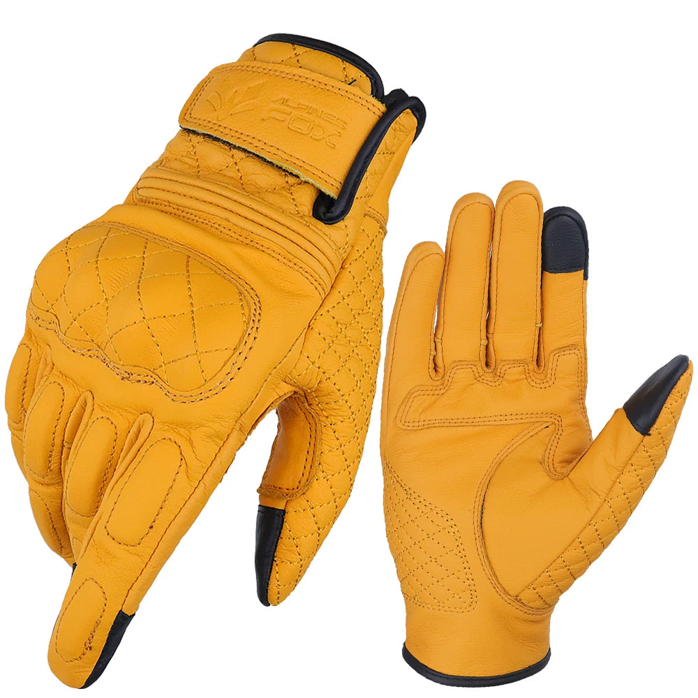 ALPINES FOX AFG-17 Retro Motorcycle Leather Gloves