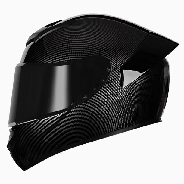 Black motorcycle helmet with a textured design on a white background