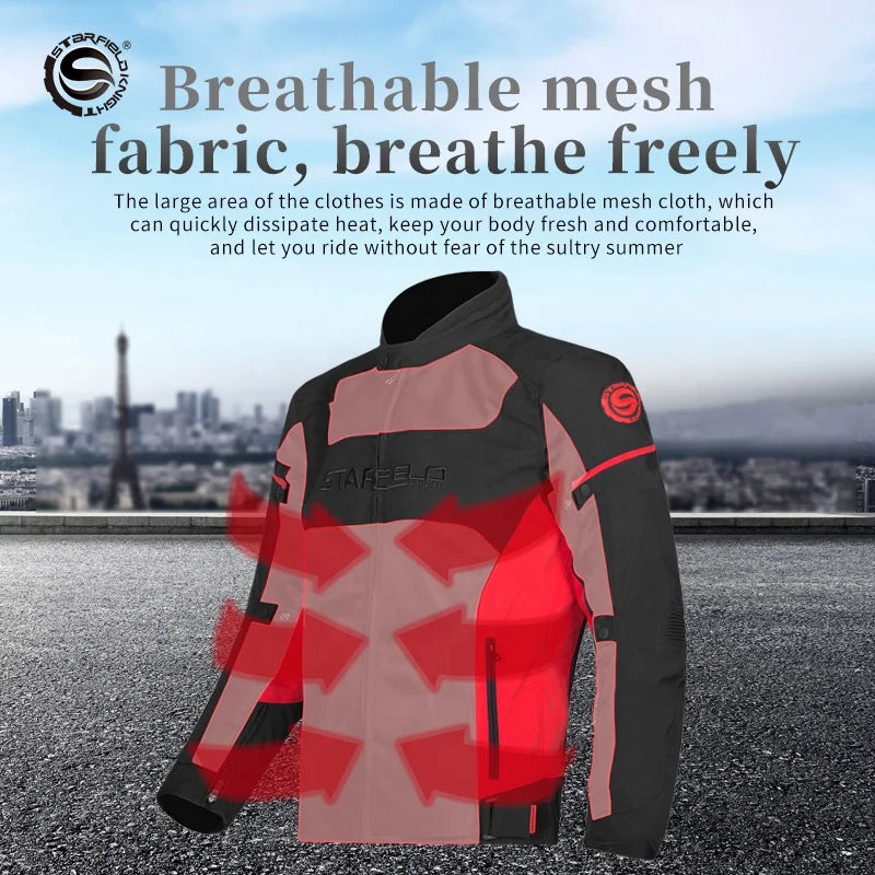 New Moto Riding Coat – Waterproof Motorcycle Jacket with Breathable Mesh &amp; Protective Armor