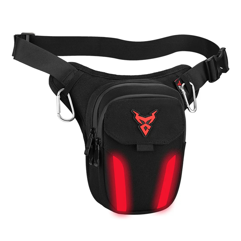 Motocentric Waterproof Motorcycle Drop Leg Bag – LED Riding Waist &amp; Thigh Storage Pack