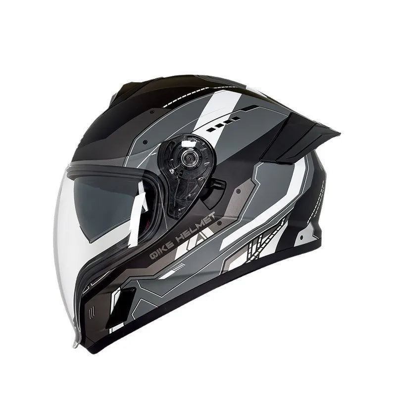 QIKE FP02 Dual Visor Full Face Motorcycle Helmet – ECE Approved Protection