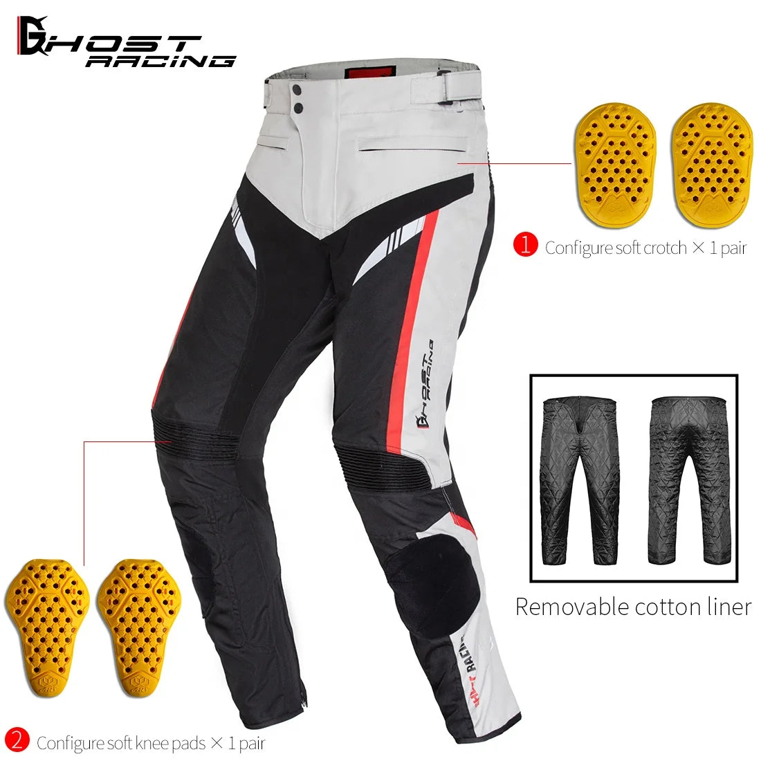 GHOST RACING Motorcycle Riding Pants – Windproof, Waterproof, All-Season Protection