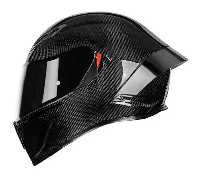 LVCOOL Real Carbon Fibre Full Face Motorcycle Helmet – DOT Approved, Dual Visor, Lightweight ~1400g