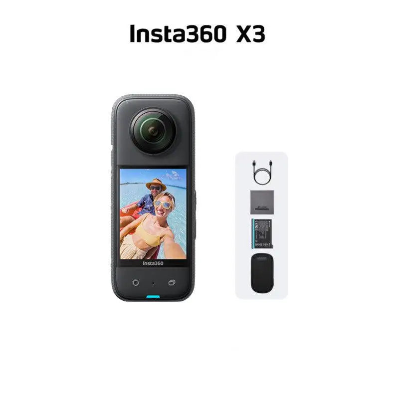 Insta 360 X3 Pro 5.7K Action Camera – 360° Wide Angle, Waterproof &amp; WiFi Sports Vlogging Camera