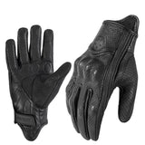 SUOMY Vintage Goat Leather Motorcycle Gloves – Touchscreen, Breathable
