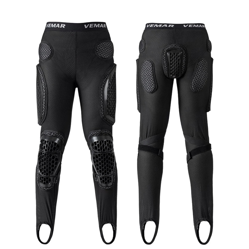 Black protective pants with Vemar branding on a white background