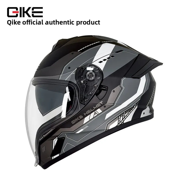 QIKE FP02 Dual Visor Full Face Motorcycle Helmet – ECE Approved Protection