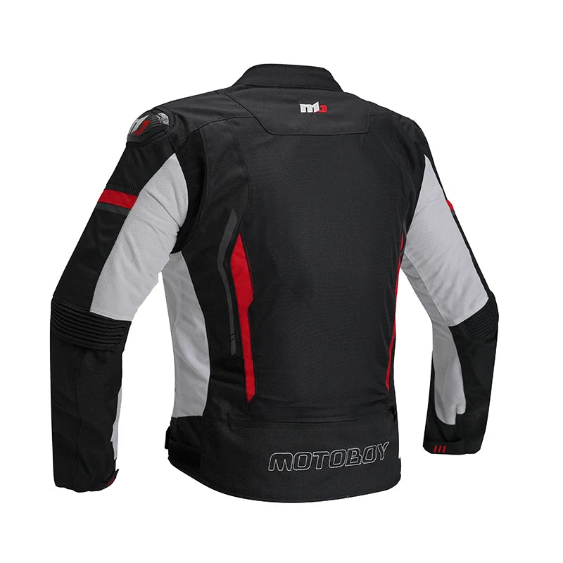 First Fiber Men's Motorcycle Riding Jacket – Abrasion-Resistant Oxford, Mesh Ventilation, External Sliders, TPU Shoulder
