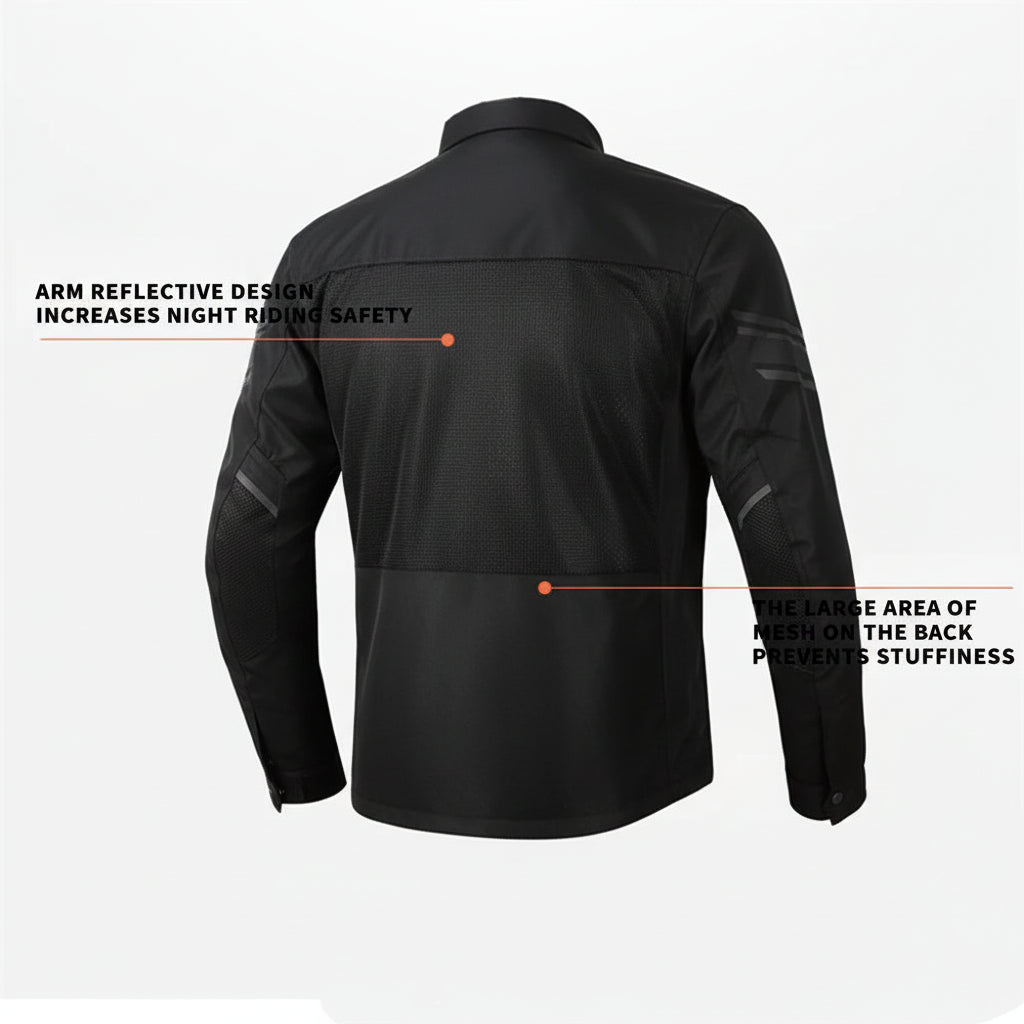 VEMAR Retro Cycling Mesh Motorcycle Jacket – CE Level 1 TPE Armor, Mesh Ventilation, Reversible, Anti-UV