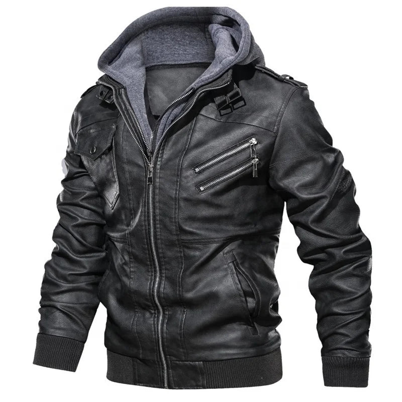 MJMOTO MJ-J2907 Leather Motorcycle Racing Jacket