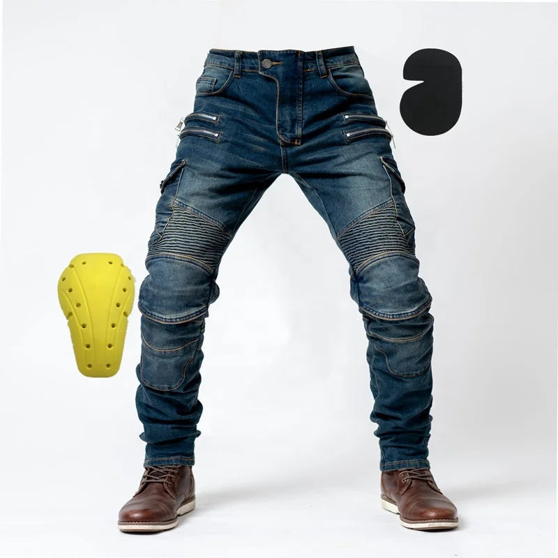 Motorcycle Riding Jeans – CE Protective, Breathable, All-Season Biker Pants