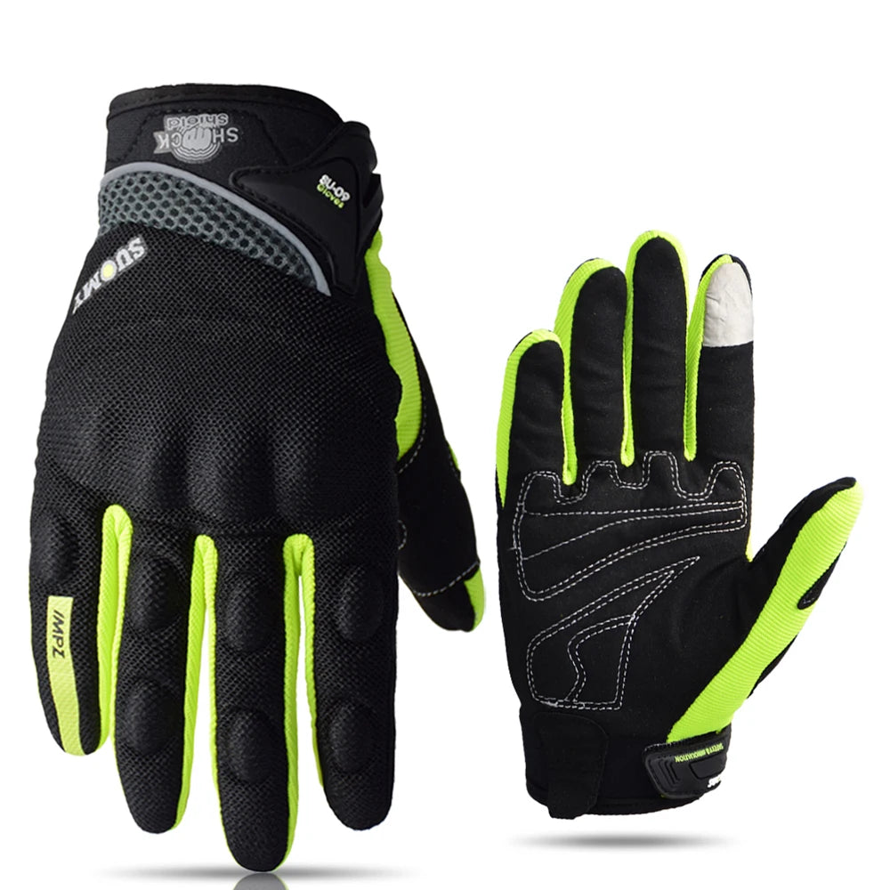 SUOMY Motorcycle Riding Gloves – Lightweight Mesh, Touchscreen, PVC Palm Grip, 5 Colours