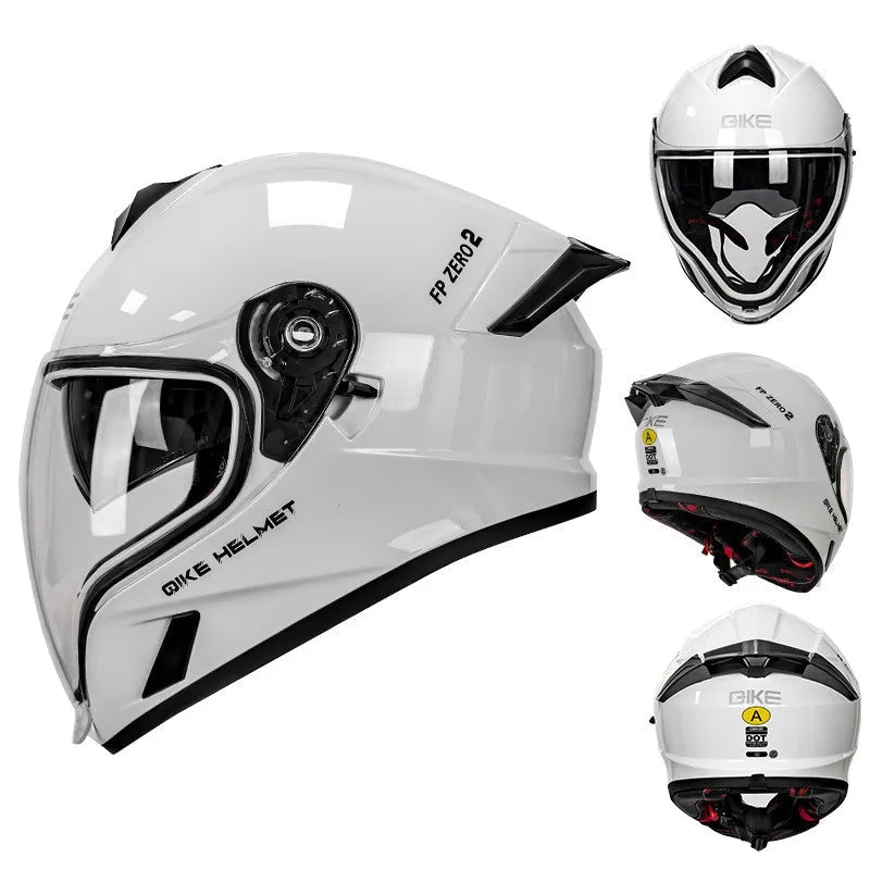 QIKE FP02 Dual Visor Full Face Motorcycle Helmet – ECE Approved Protection
