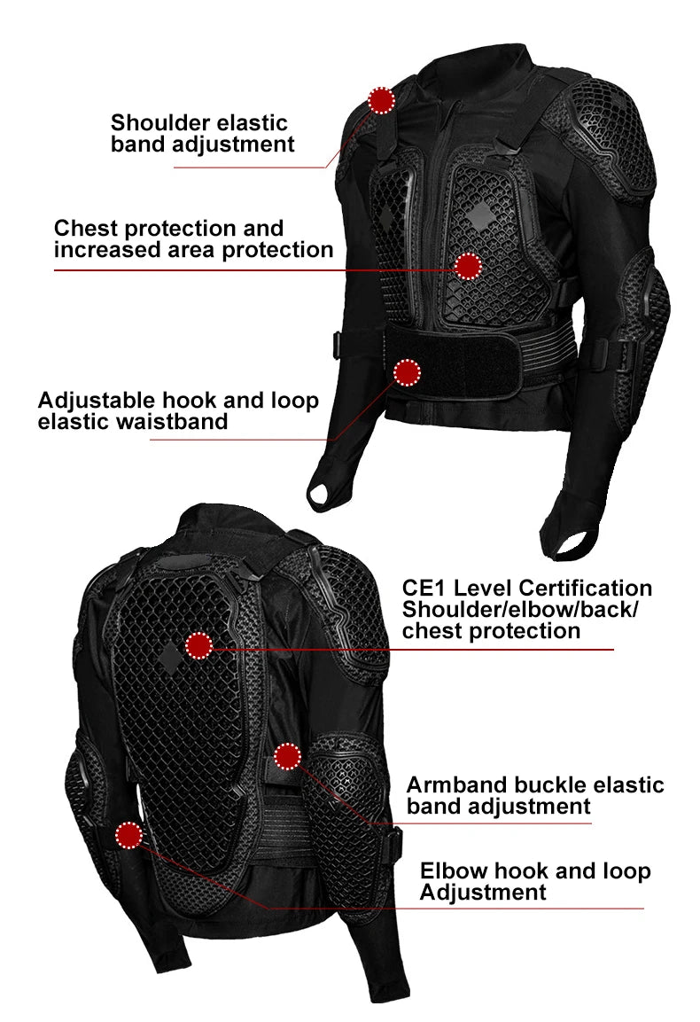 FR A1 Motorcycle Protective Jacket – Breathable Full Body Armour Protection