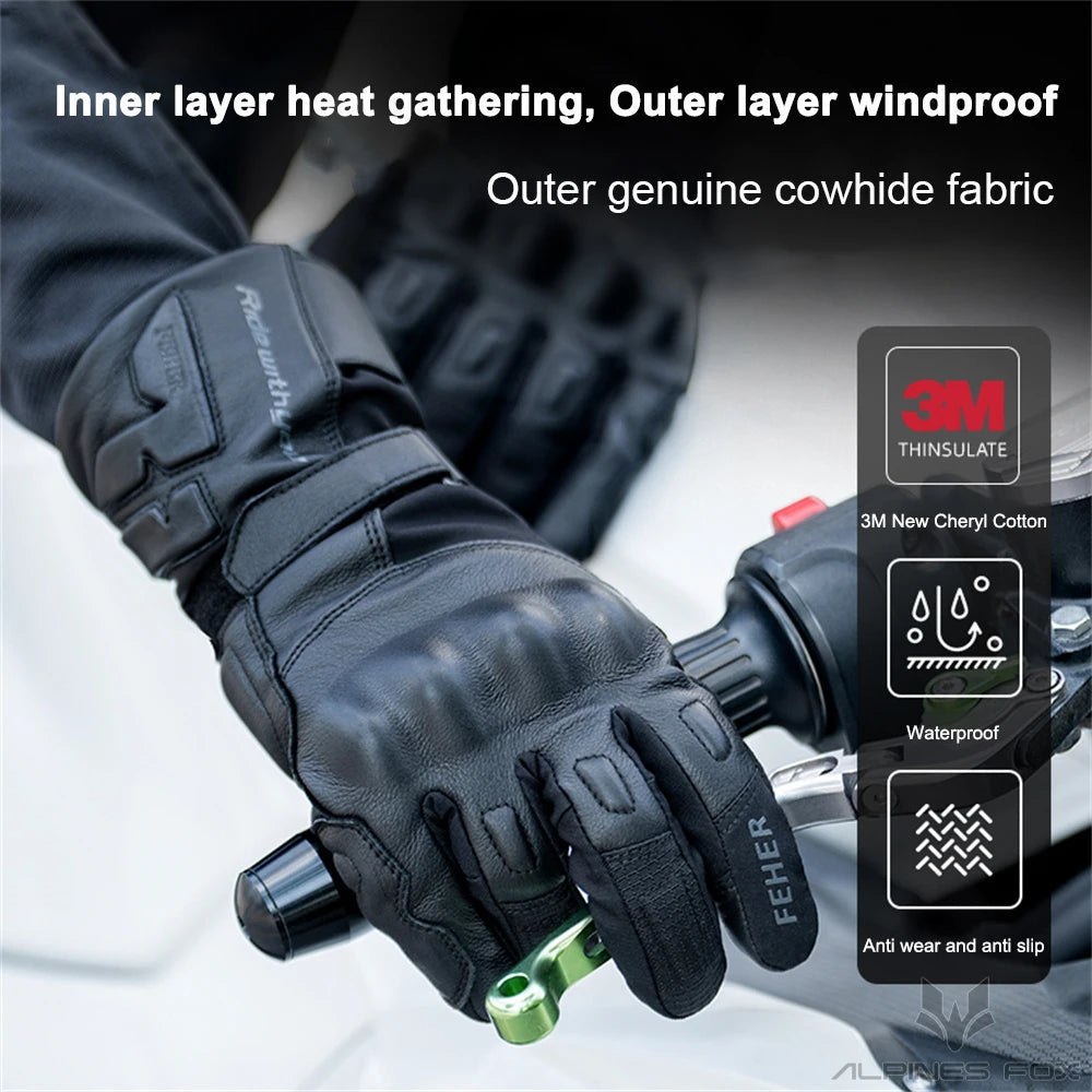 CE Protective Motorcycle Gloves – Waterproof, Windproof, Thermal Touchscreen Riding Gloves