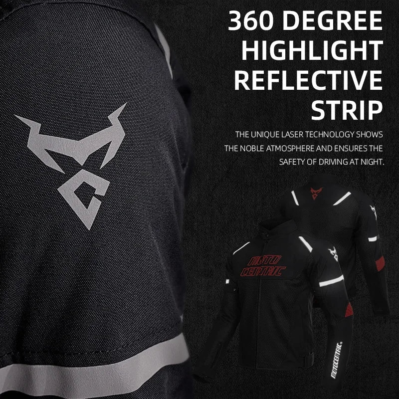 Motocentric Retro Motorcycle Riding Jacket – Breathable Summer Mesh Jacket with CE Prote