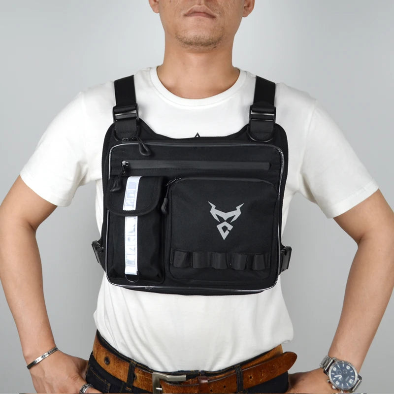 Motocentric MC-0121 Motorcycle Chest Bag – Waterproof Oxford &amp; Nylon, Reflective Strips, Large Capacity, 4 Colours