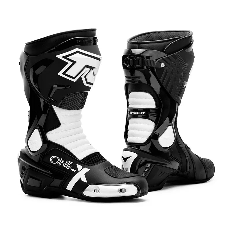 CL X-ONE PRO Motorcycle Rally Racing Boots – Microfiber &amp; TPU Shell, Waterproof, Anti-Slip Sole, Adjustable Axle, Sizes 39–46