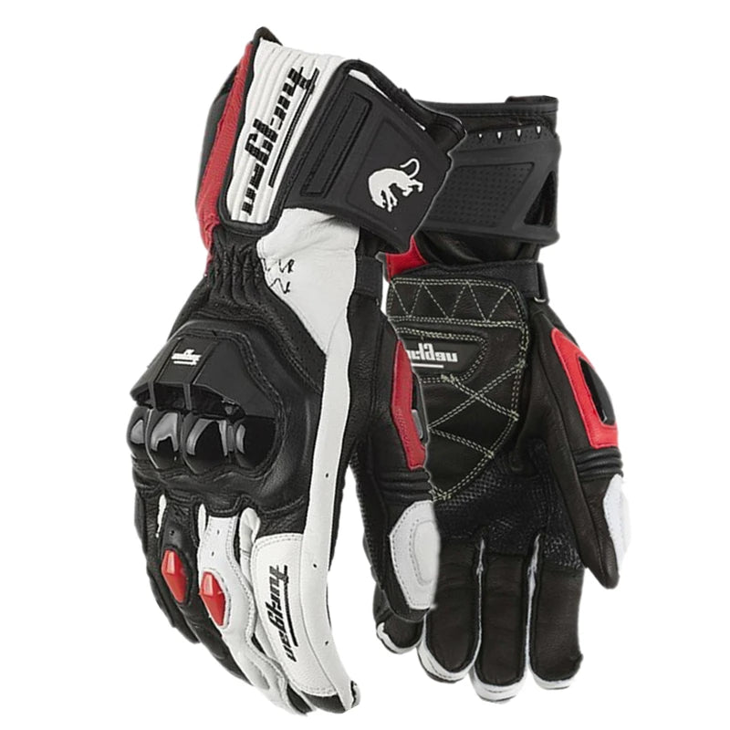 Genuine Leather Full Finger Motorcycle Riding Gloves
