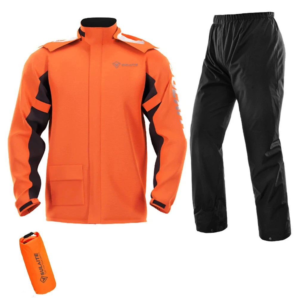 HEROBIKER Waterproof Motorcycle Rain Suit – Jacket &amp; Pants, TPU Waterproof Film, Breathable Mesh, Foldable