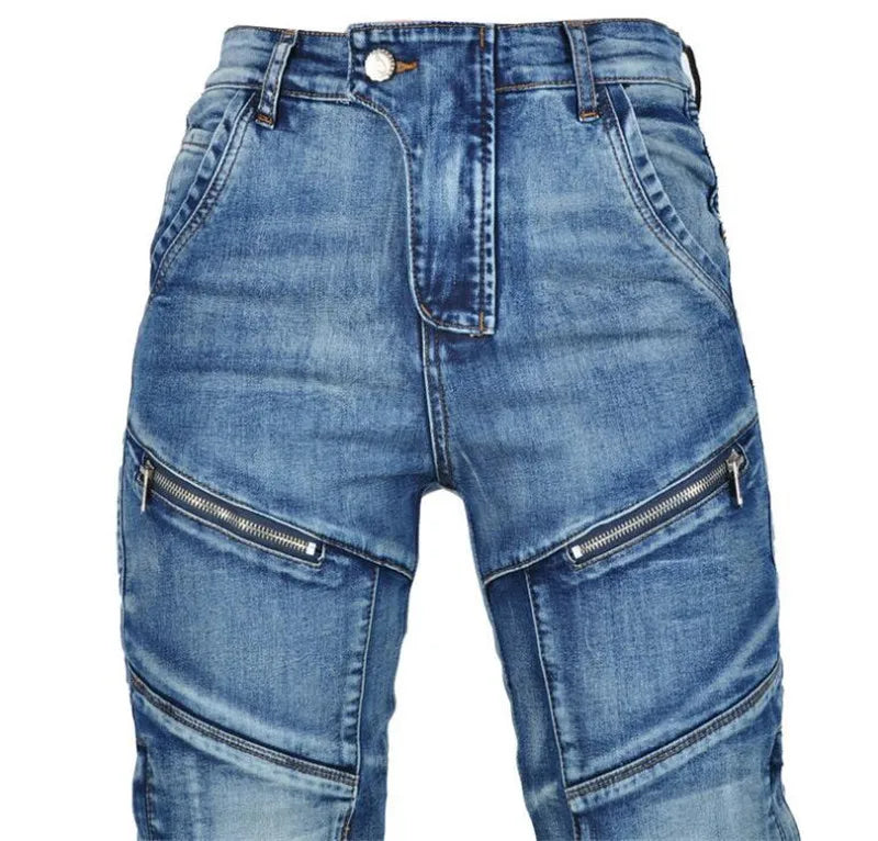 Women’s Motorcycle Jeans – High-Elastic Riding Pants with Protective Pads