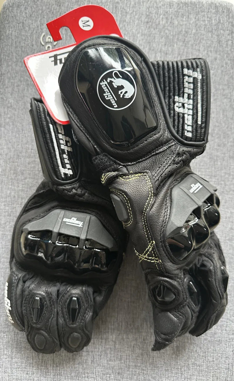 Genuine Leather Full Finger Motorcycle Riding Gloves