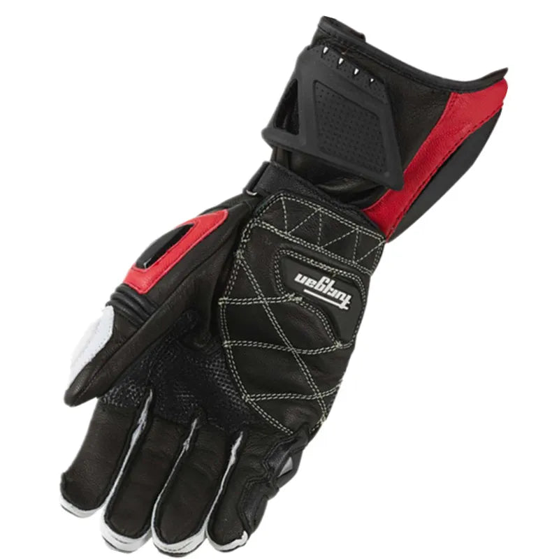 Genuine Leather Full Finger Motorcycle Riding Gloves