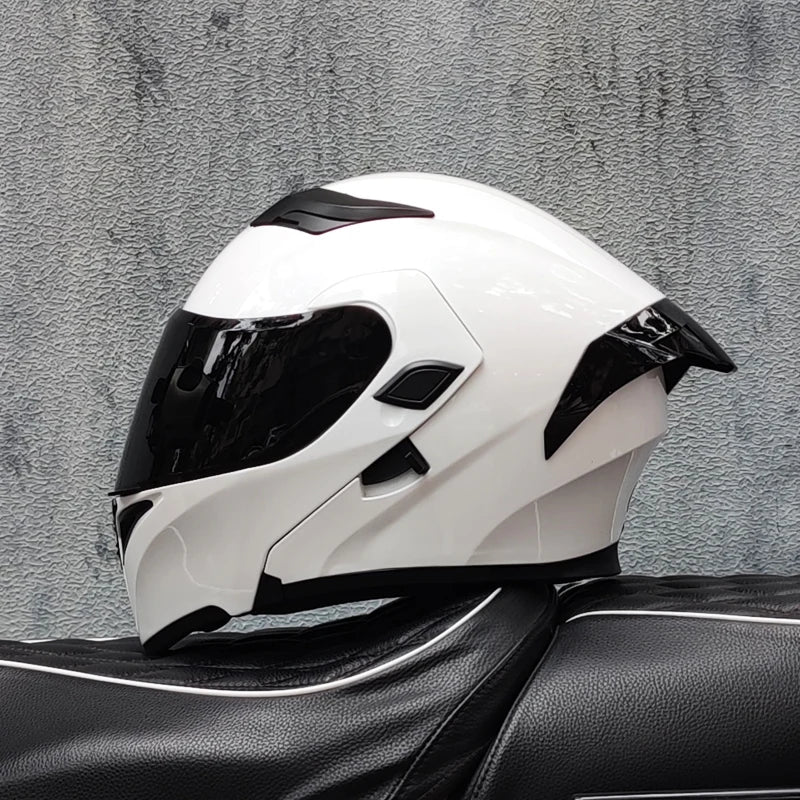 ORZ DOT Modular Flip-Up Motorcycle Helmet – Unisex Double Visor Full Face Racing Helmet