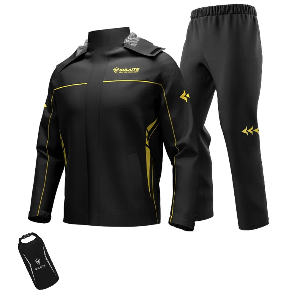 HEROBIKER Waterproof Motorcycle Rain Suit – Jacket &amp; Pants, TPU Waterproof Film, Breathable Mesh, Foldable