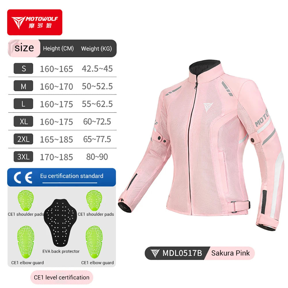 HEROBIKER Women’s Motorcycle Jacket – MDL0517B