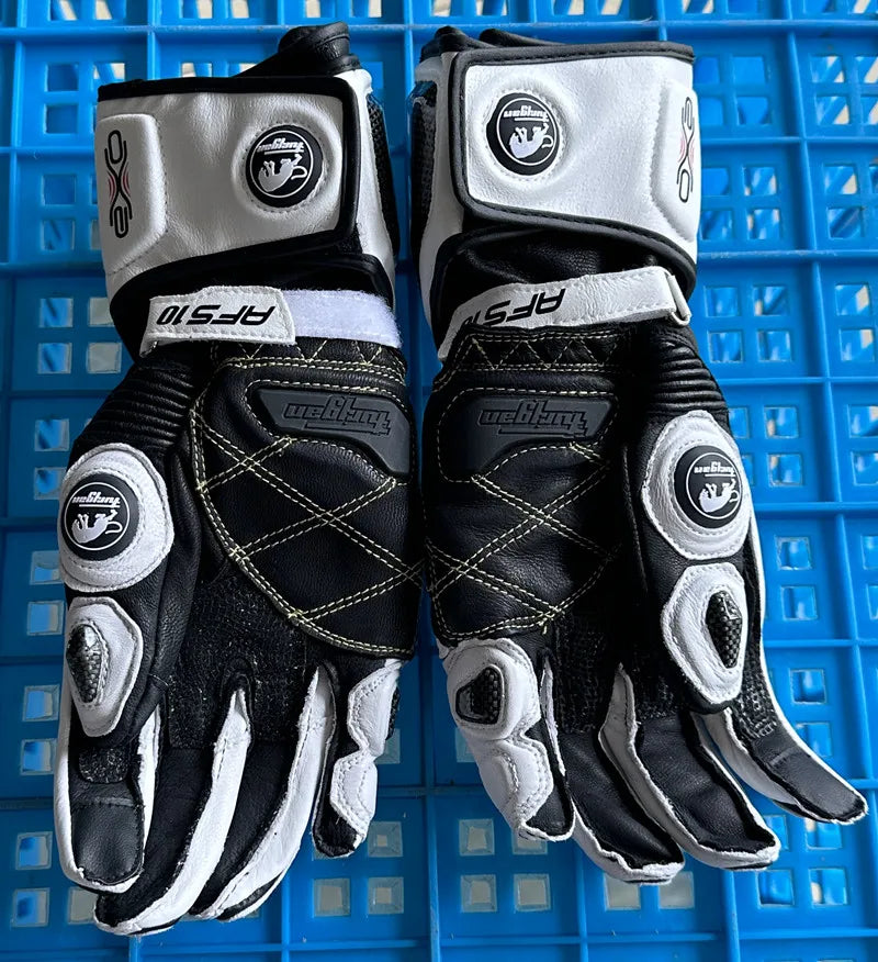 Genuine Leather Full Finger Motorcycle Riding Gloves