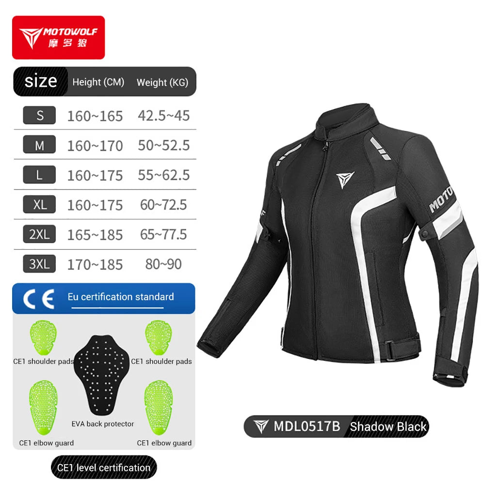 HEROBIKER Women’s Motorcycle Jacket – MDL0517B