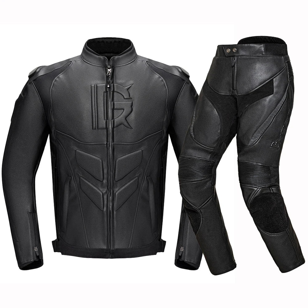 Leather Motorcycle Jacket – PU Waterproof Moto Riding Jacket with Removable Liner &amp; EVA Protectors