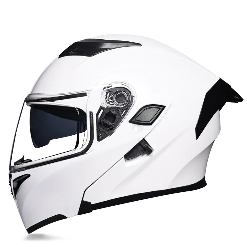 ORZ DOT Modular Flip-Up Motorcycle Helmet – Unisex Double Visor Full Face Racing Helmet