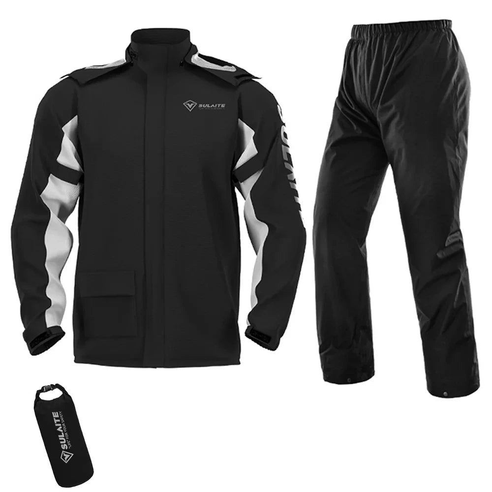 HEROBIKER Waterproof Motorcycle Rain Suit – Jacket &amp; Pants, TPU Waterproof Film, Breathable Mesh, Foldable