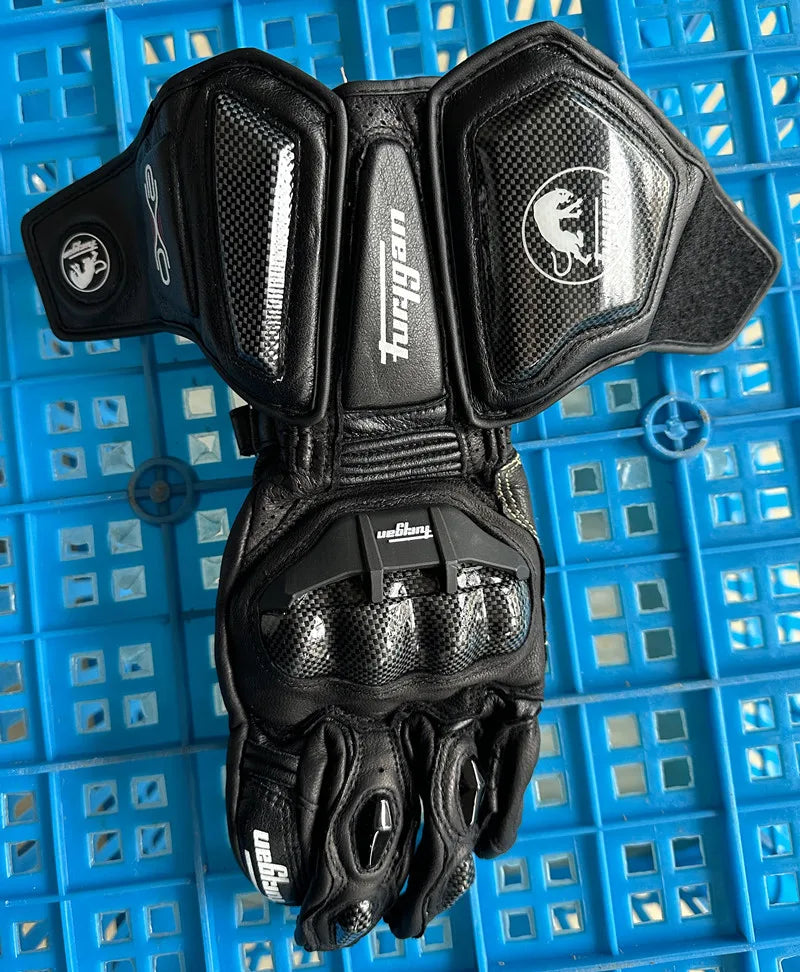 Genuine Leather Full Finger Motorcycle Riding Gloves