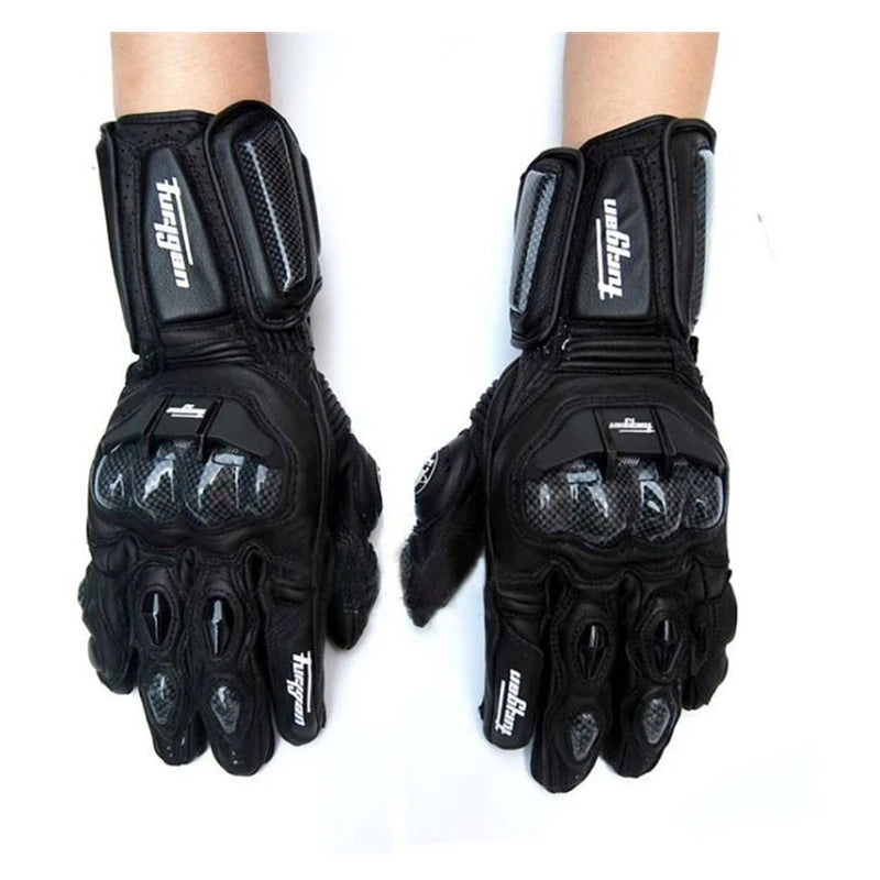 Genuine Leather Full Finger Motorcycle Riding Gloves