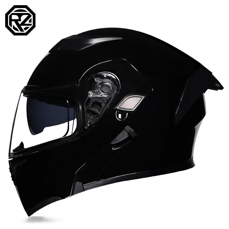 ORZ DOT Modular Flip-Up Motorcycle Helmet – Unisex Double Visor Full Face Racing Helmet
