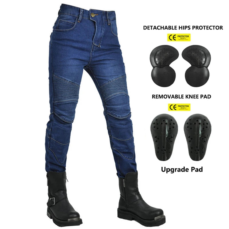 GYMARK Women’s Motorcycle Pants – Protective Moto Jeans with Knee &amp; Hip Pads