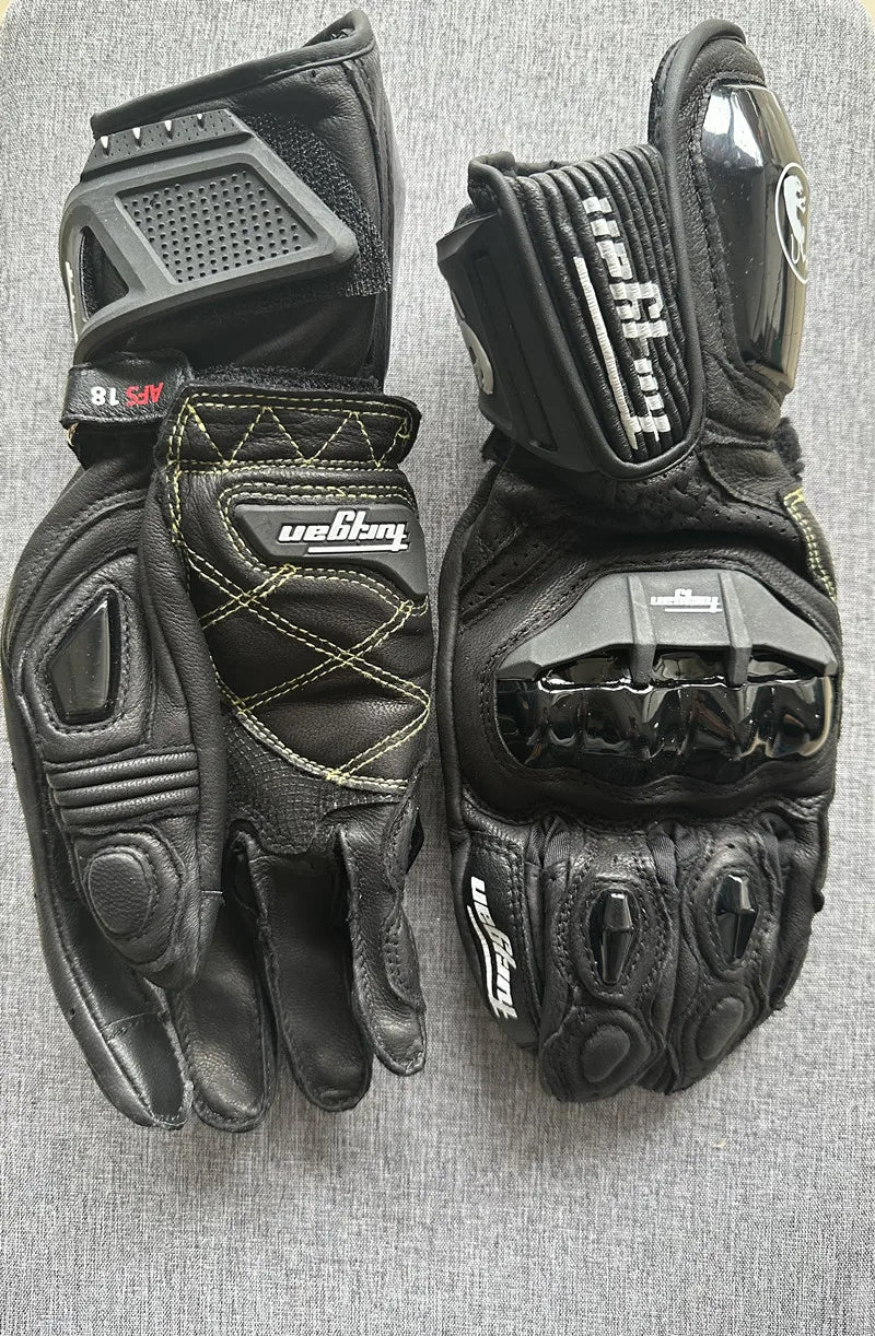 Genuine Leather Full Finger Motorcycle Riding Gloves