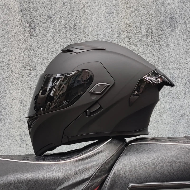ORZ Modular Flip-Up Double Visor Motorcycle Helmet – 3C + DOT Certified, Dual Visor, 3-Channel Ventilation