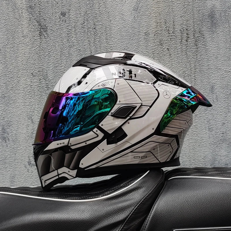ORZ DOT Modular Flip-Up Motorcycle Helmet – Unisex Double Visor Full Face Racing Helmet