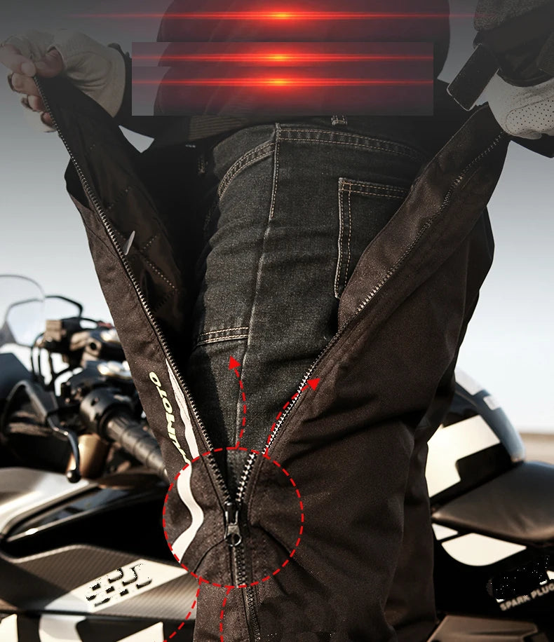 AMUMOTO Motorcycle Quick Take-Off Waterproof, Windproof &amp; Thermal Protective Pants for Men and Women